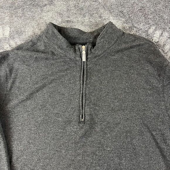 Mizzen + Main 1/4 Zip Pullover Mock Neck Dark Gray Long Sleeve Men's XL - Picture 2 of 8